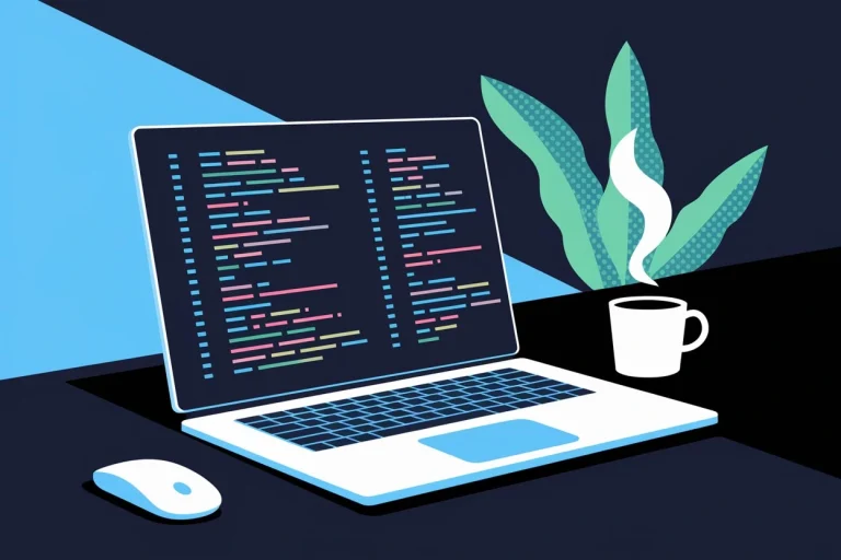 Automate Laptop Workstation Illustration